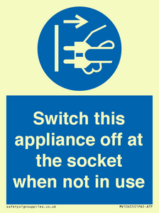 MV10455: Switch this appliance off at the socket when not in use