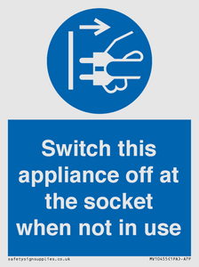 MV10455: Switch this appliance off at the socket when not in use