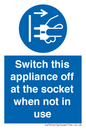 MV10455: Switch this appliance off at the socket when not in use