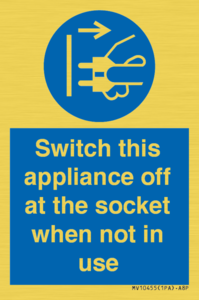 MV10455: Switch this appliance off at the socket when not in use