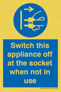 MV10455: Switch this appliance off at the socket when not in use