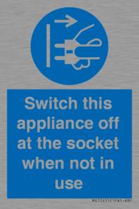 MV10455: Switch this appliance off at the socket when not in use