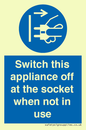 MV10455: Switch this appliance off at the socket when not in use