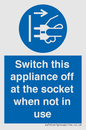 MV10455: Switch this appliance off at the socket when not in use