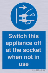 MV10455: Switch this appliance off at the socket when not in use