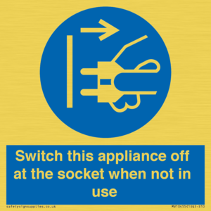 MV10455: Switch this appliance off at the socket when not in use