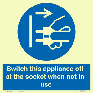 MV10455: Switch this appliance off at the socket when not in use