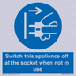 MV10455: Switch this appliance off at the socket when not in use