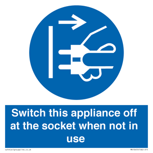 MV10455: Switch this appliance off at the socket when not in use