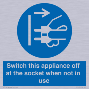 MV10455: Switch this appliance off at the socket when not in use