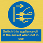 MV10455: Switch this appliance off at the socket when not in use
