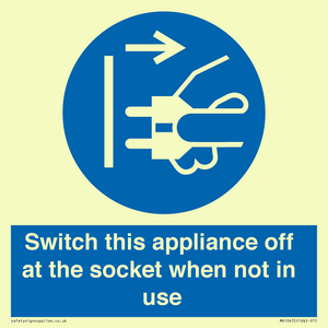 MV10455: Switch this appliance off at the socket when not in use