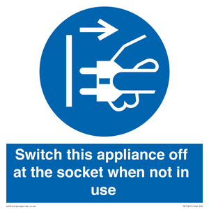MV10455: Switch this appliance off at the socket when not in use