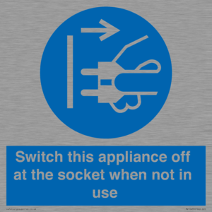 MV10455: Switch this appliance off at the socket when not in use