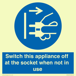 MV10455: Switch this appliance off at the socket when not in use