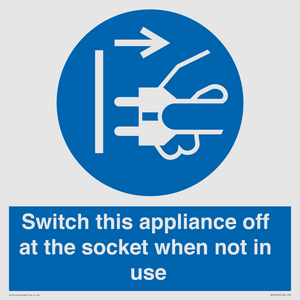 MV10455: Switch this appliance off at the socket when not in use
