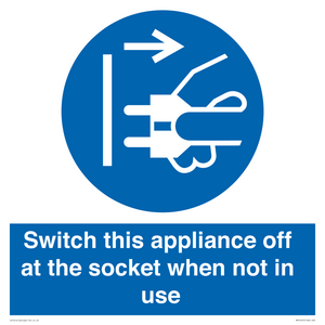 MV10455: Switch this appliance off at the socket when not in use
