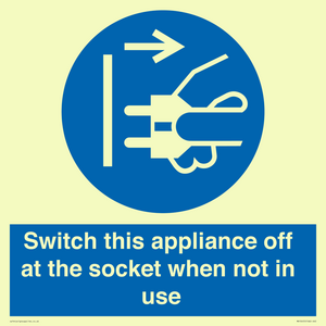 MV10455: Switch this appliance off at the socket when not in use