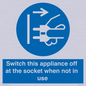 MV10455: Switch this appliance off at the socket when not in use