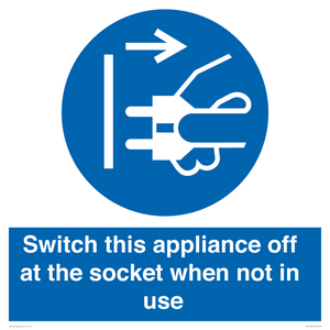 MV10455: Switch this appliance off at the socket when not in use