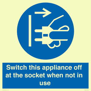 MV10455: Switch this appliance off at the socket when not in use