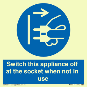 MV10455: Switch this appliance off at the socket when not in use