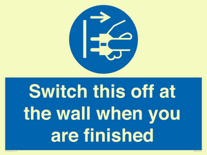 MV10457: Switch this off at the wall when you are finished
