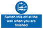 MV10457: Switch this off at the wall when you are finished