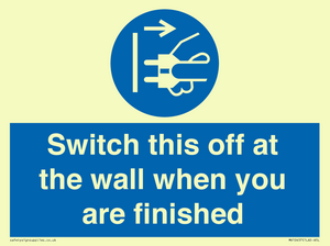 MV10457: Switch this off at the wall when you are finished