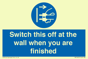 MV10457: Switch this off at the wall when you are finished
