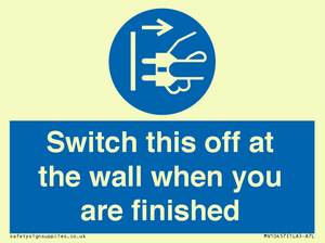 MV10457: Switch this off at the wall when you are finished