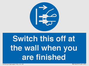 MV10457: Switch this off at the wall when you are finished