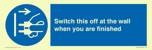 MV10457: Switch this off at the wall when you are finished