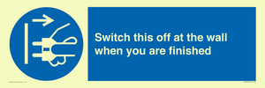 MV10457: Switch this off at the wall when you are finished