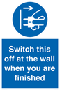 MV10457: Switch this off at the wall when you are finished