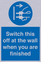 MV10457: Switch this off at the wall when you are finished