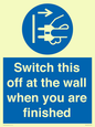MV10457: Switch this off at the wall when you are finished