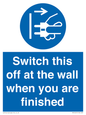 MV10457: Switch this off at the wall when you are finished