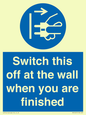 MV10457: Switch this off at the wall when you are finished