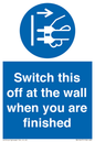 MV10457: Switch this off at the wall when you are finished