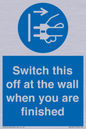 MV10457: Switch this off at the wall when you are finished