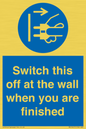 MV10457: Switch this off at the wall when you are finished