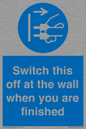 MV10457: Switch this off at the wall when you are finished