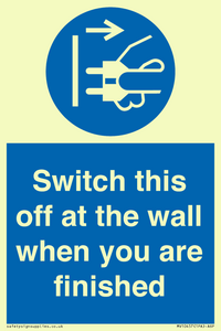 MV10457: Switch this off at the wall when you are finished