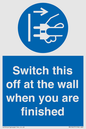 MV10457: Switch this off at the wall when you are finished