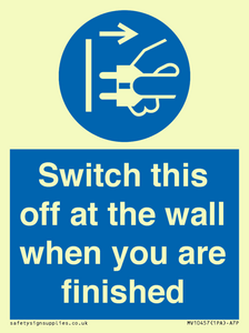MV10457: Switch this off at the wall when you are finished
