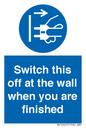MV10457: Switch this off at the wall when you are finished
