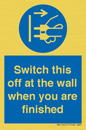 MV10457: Switch this off at the wall when you are finished