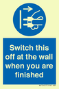 MV10457: Switch this off at the wall when you are finished