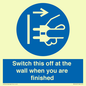 MV10457: Switch this off at the wall when you are finished